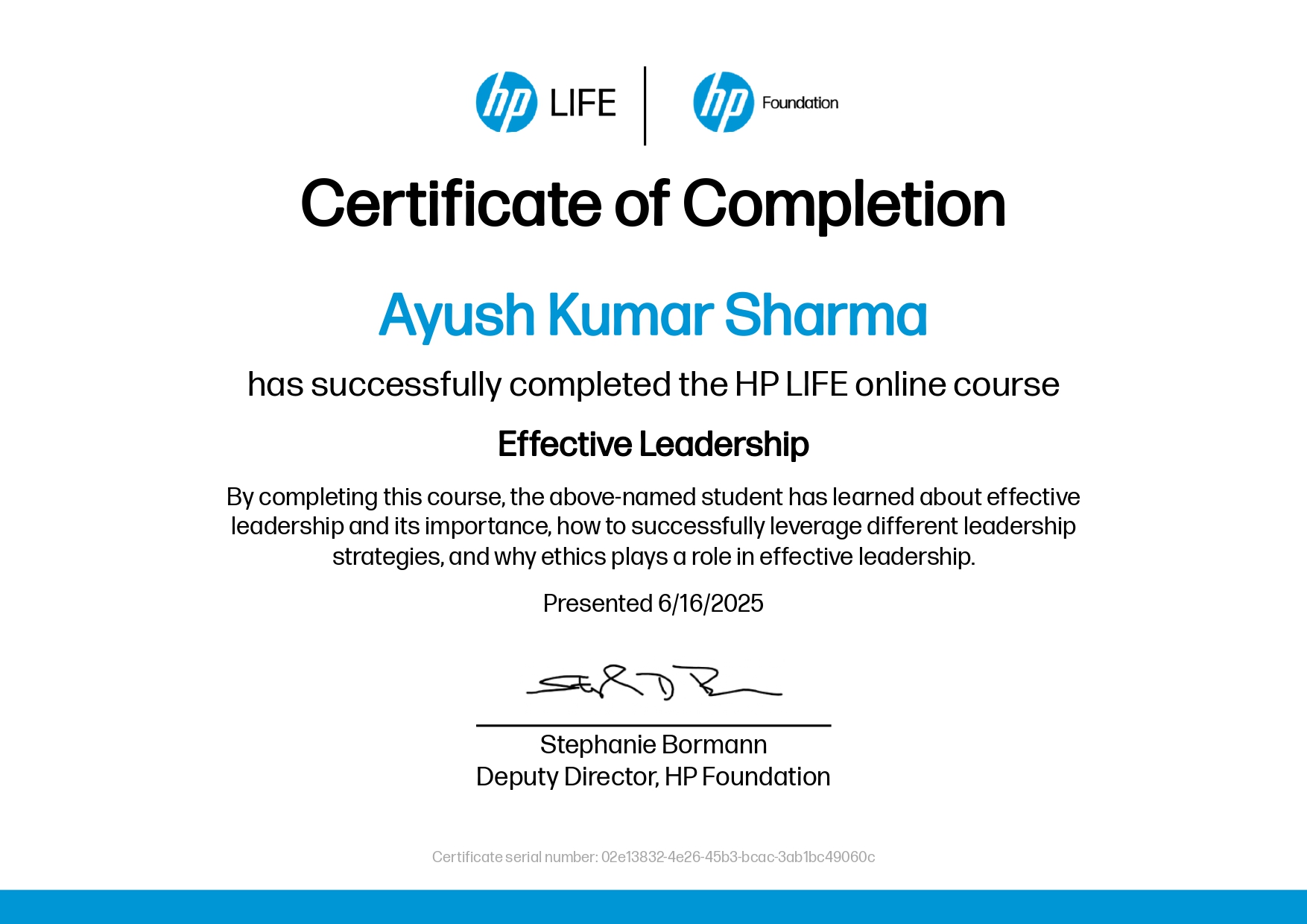 Effective Leadership Certificate